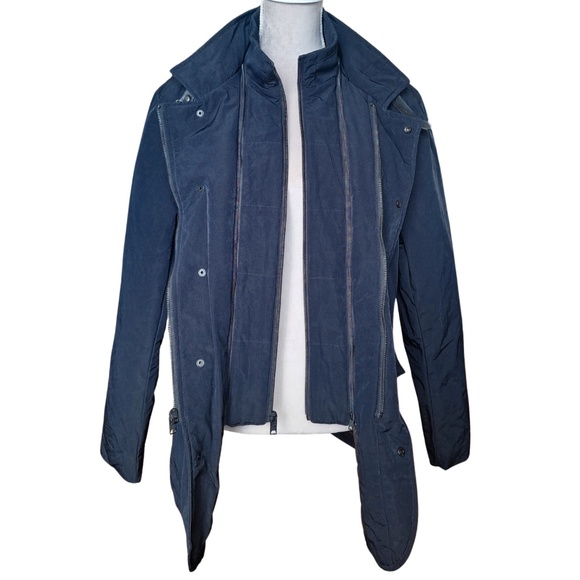 Winter Coat Water Resistant Jacket William Rast Sz S Navy Blue Fall Travel - Picture 4 of 13